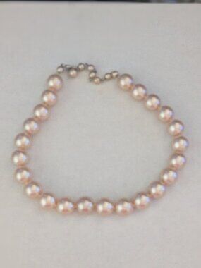 Champagne Faux Pearl Knotted Necklace